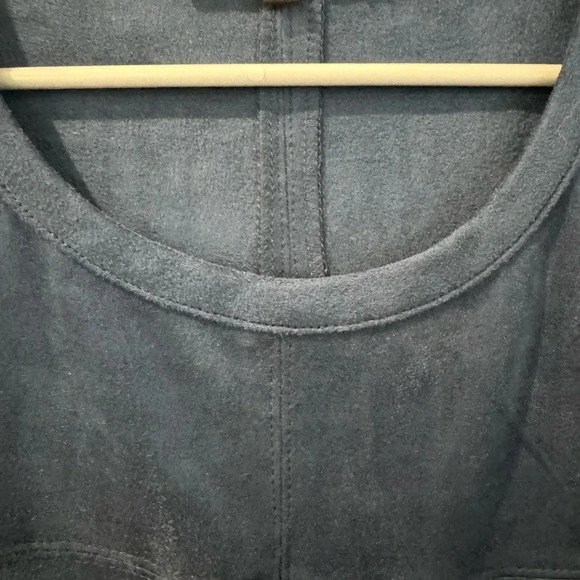OLIVACEOUS NWOT FAUX SUEDE SHIFT DRESS BLUE SIZE MEDIUM - Picture 5 of 5